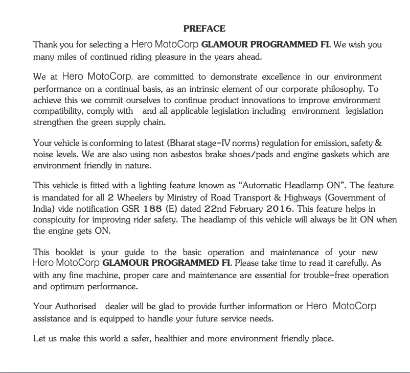 Página 1 del manual Manual de usuario Hero Glamour FI (2018)