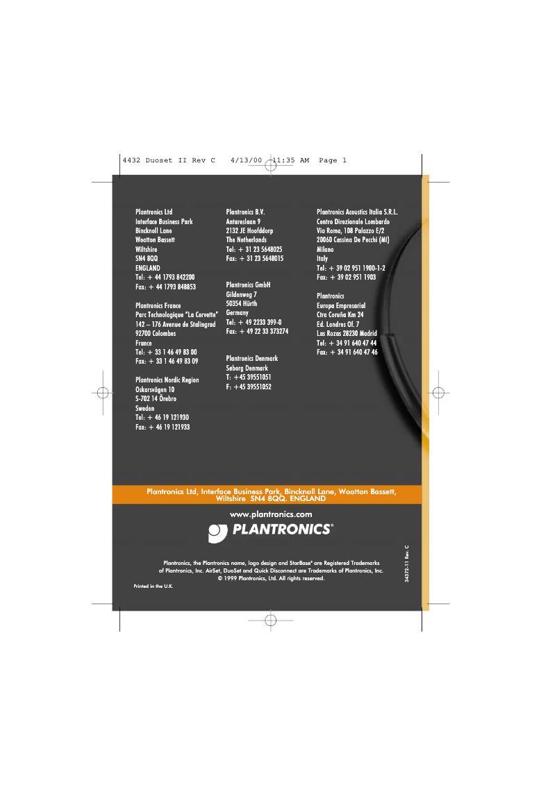 Imagen de la primera página del manual del dispositivo Duoset