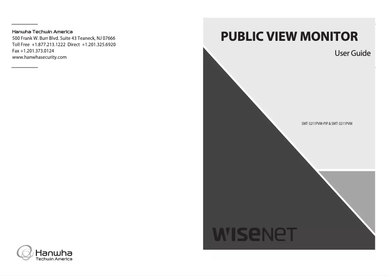 Page n°1 - Manuel utilisateur Hanwha SMT-3211PVM