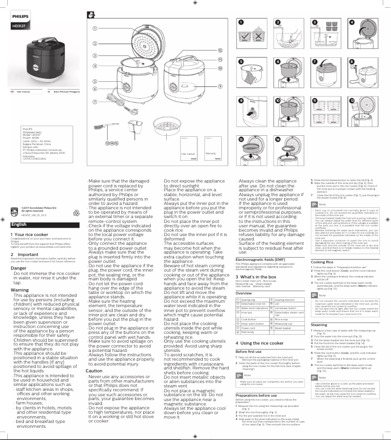 Page 1 of the manual User Manual Philips Daily Collection HD3127