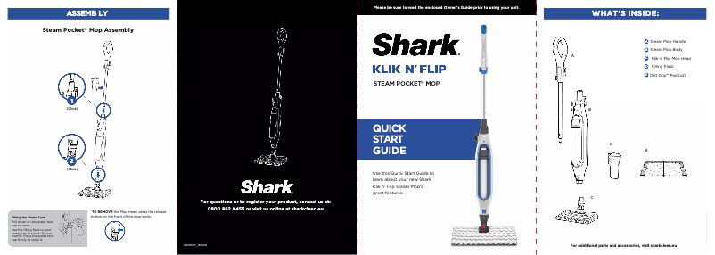Page 1 de la notice Manuel utilisateur Shark Klik n’ Flip S6001UK