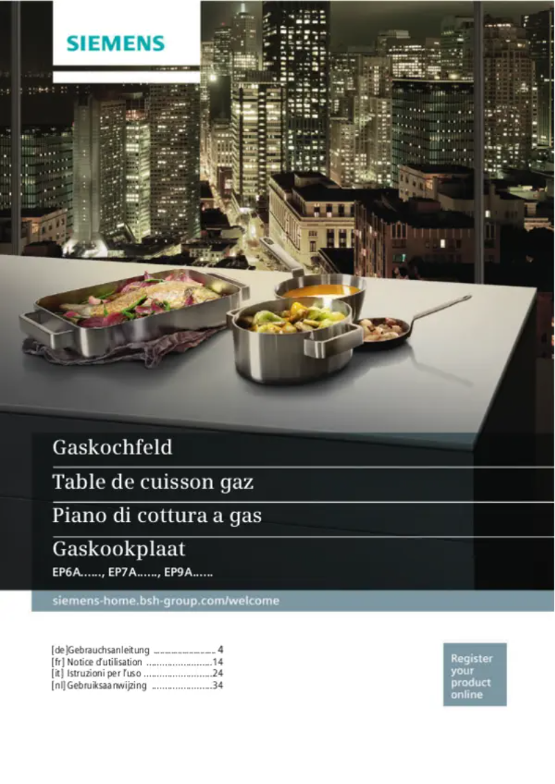 Page n°1 - Manuel utilisateur Siemens EP9A6SC90N