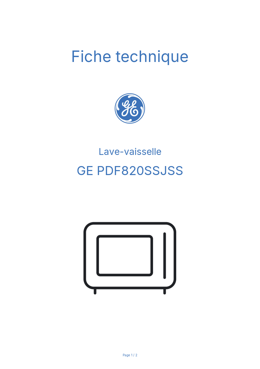 Image de la première page du manuel de l'appareil PDF820SSJSS