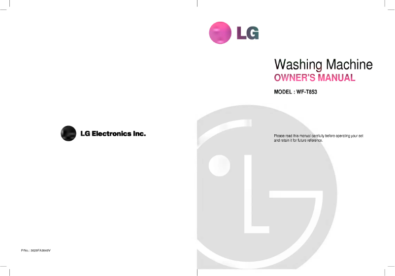 Page 1 de la notice Manuel utilisateur LG WF-T853
