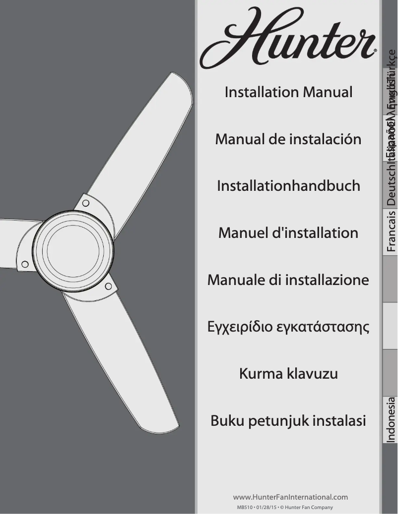 Page 1 de la notice Manuel utilisateur Hunter Nova