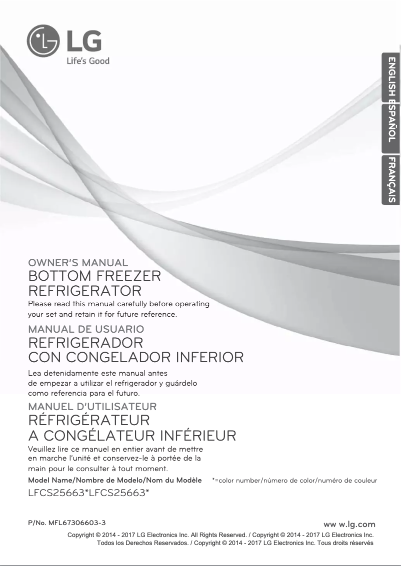 Página 1 del manual Manual de usuario LG LFCS25663S