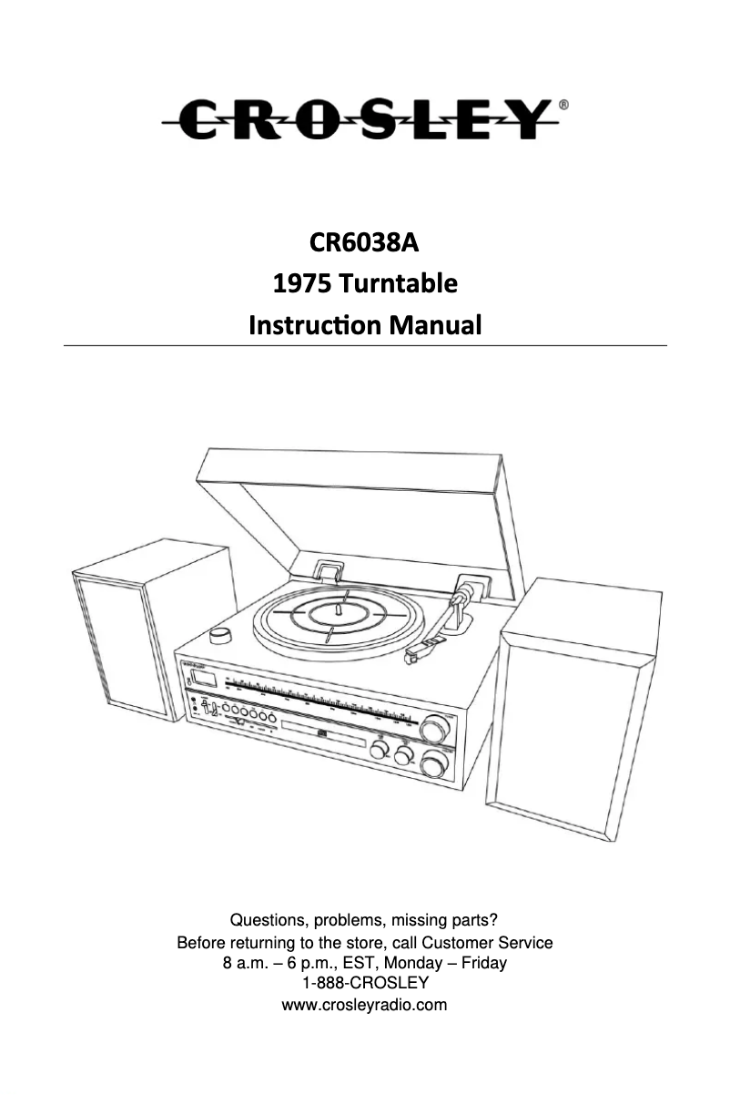 Page 1 de la notice Manuel utilisateur Crosley CR6038A