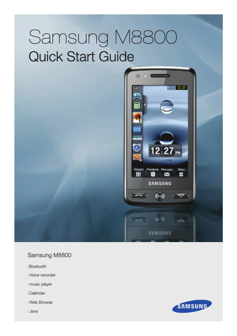 Page n°1 - Guide d'installation Samsung Pixon GT-M8800