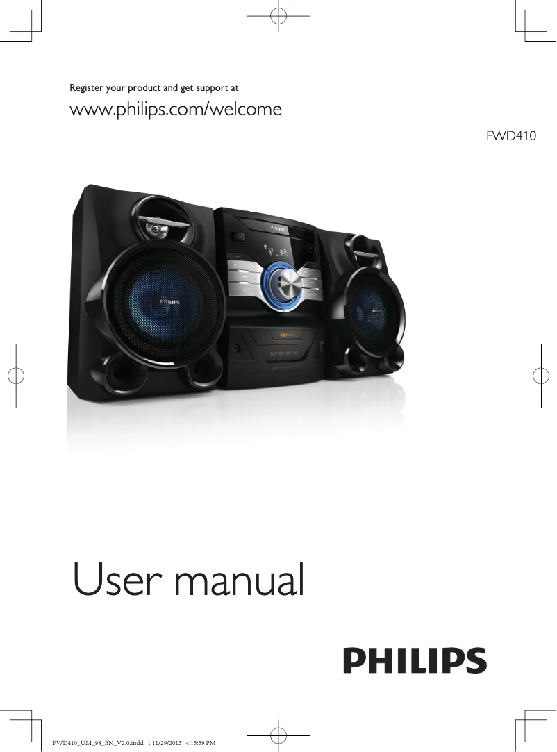 Page 1 de la notice Manuel utilisateur Philips FWD410