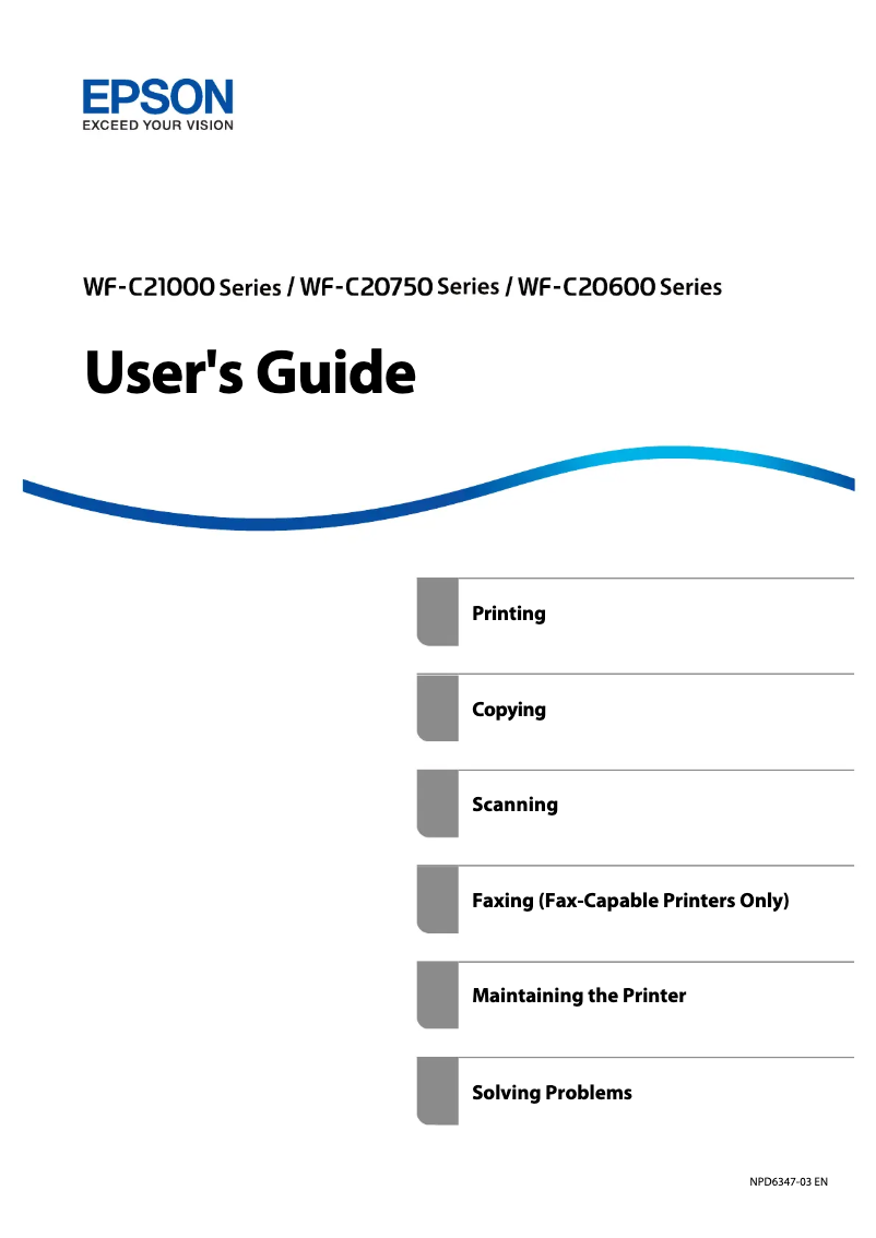Página 1 del manual Manual de usuario Epson WorkForce Enterprise WF-C21000 D4TW