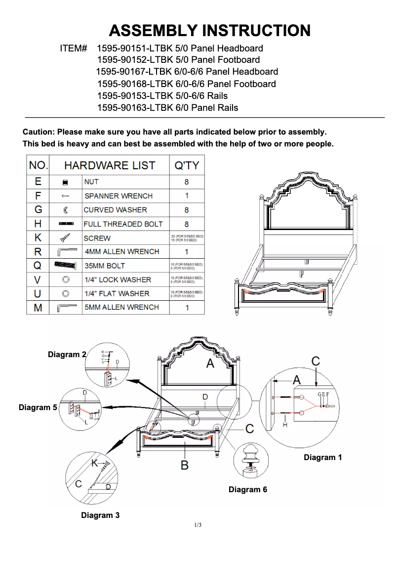 Page 1 de la notice Manuel utilisateur Hooker 1595-90152A-WH