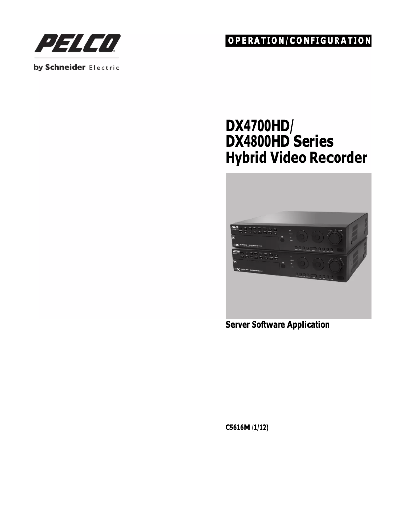 Page n°1 - Manuel utilisateur Pelco DX4716HD-250