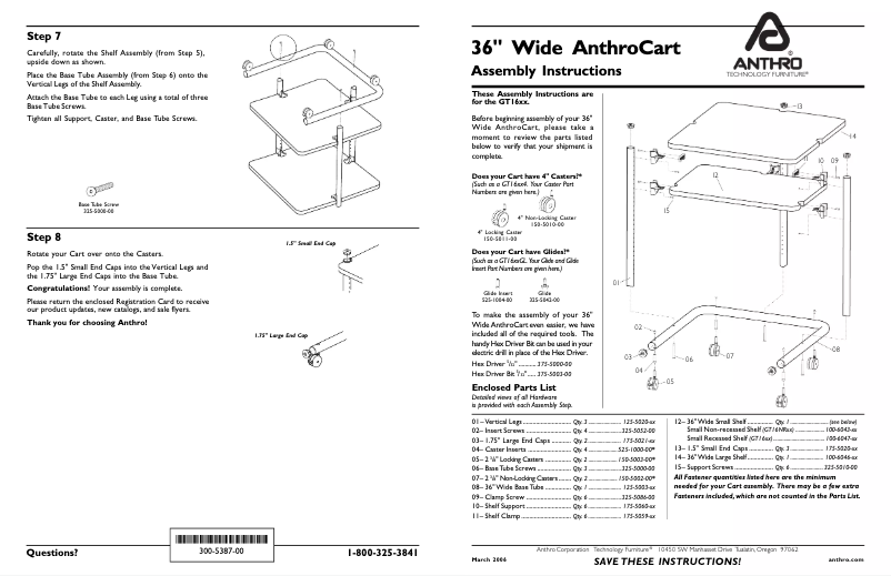 Page n°1 - Manuel utilisateur Anthro Small AnthroCarts