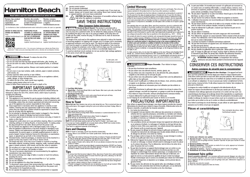 Image de la première page du manuel de l'appareil 22614