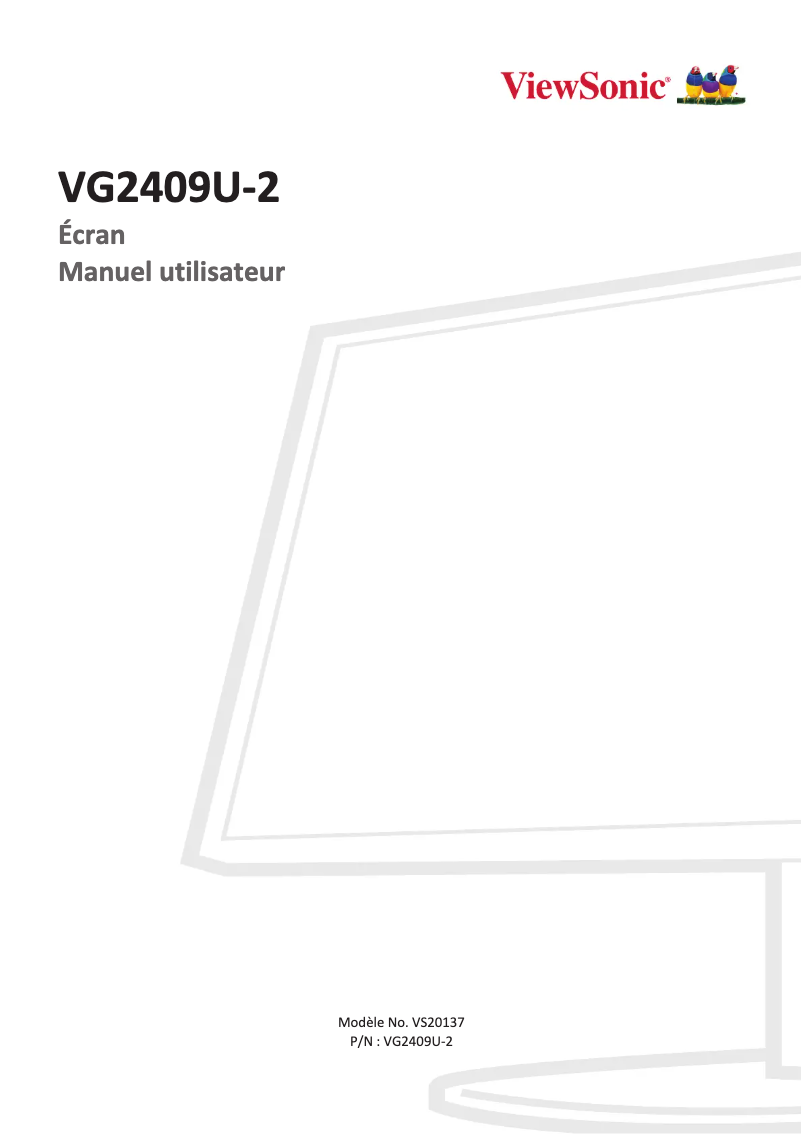 Page n°1 - Manuel utilisateur Viewsonic VG2409U-2