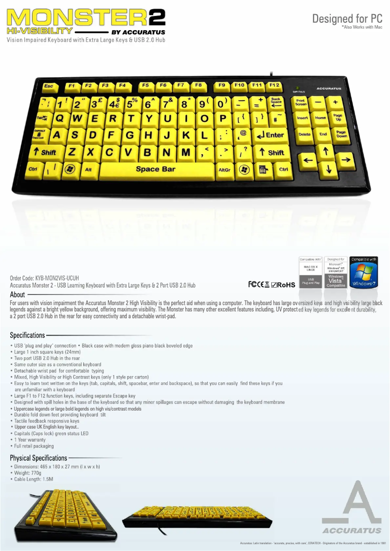 Page 1 of the manual User Manual Accuratus Monster 2