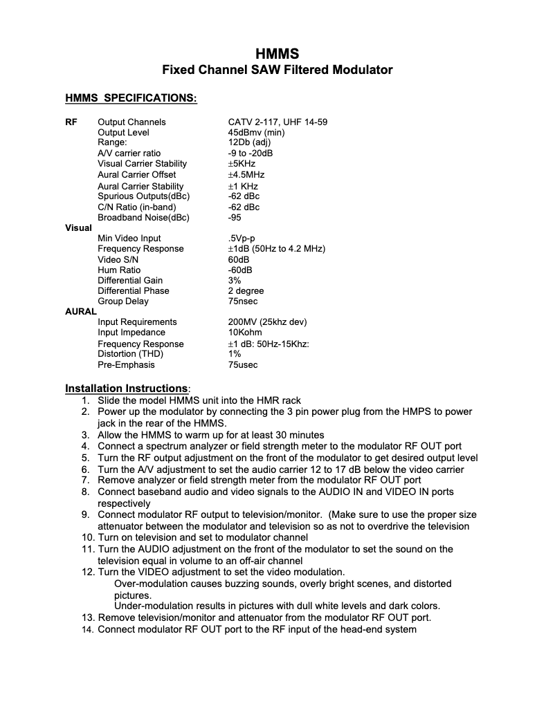 Page 1 de la notice Manuel utilisateur Holland Electronics HMMS-17