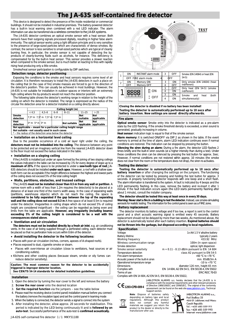 Image de la première page du manuel de l'appareil JA-63S