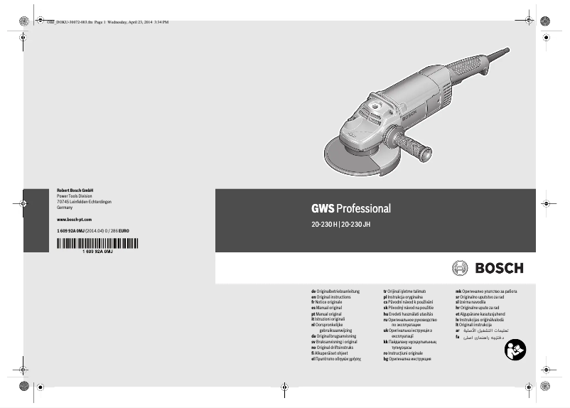 Page 1 of the manual User Manual Bosch GWS 20-230 H