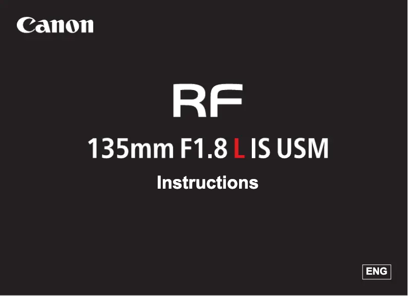 Image de la première page du manuel de l'appareil RF 135mm F1.8 L IS USM