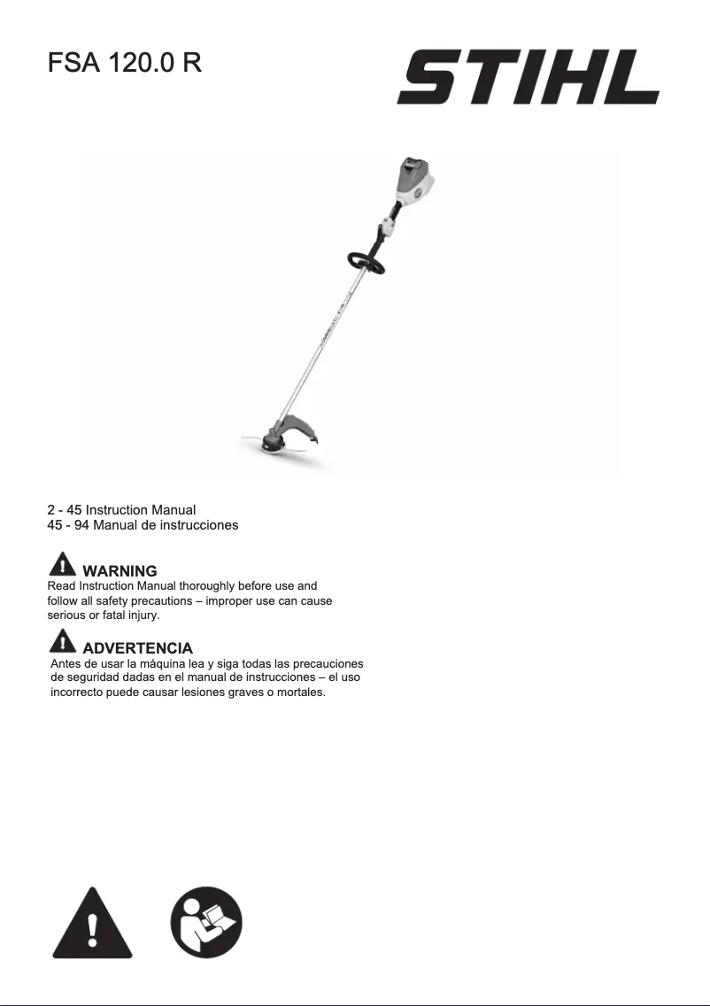 Page 1 de la notice Manuel utilisateur Stihl FSA 120.0 R