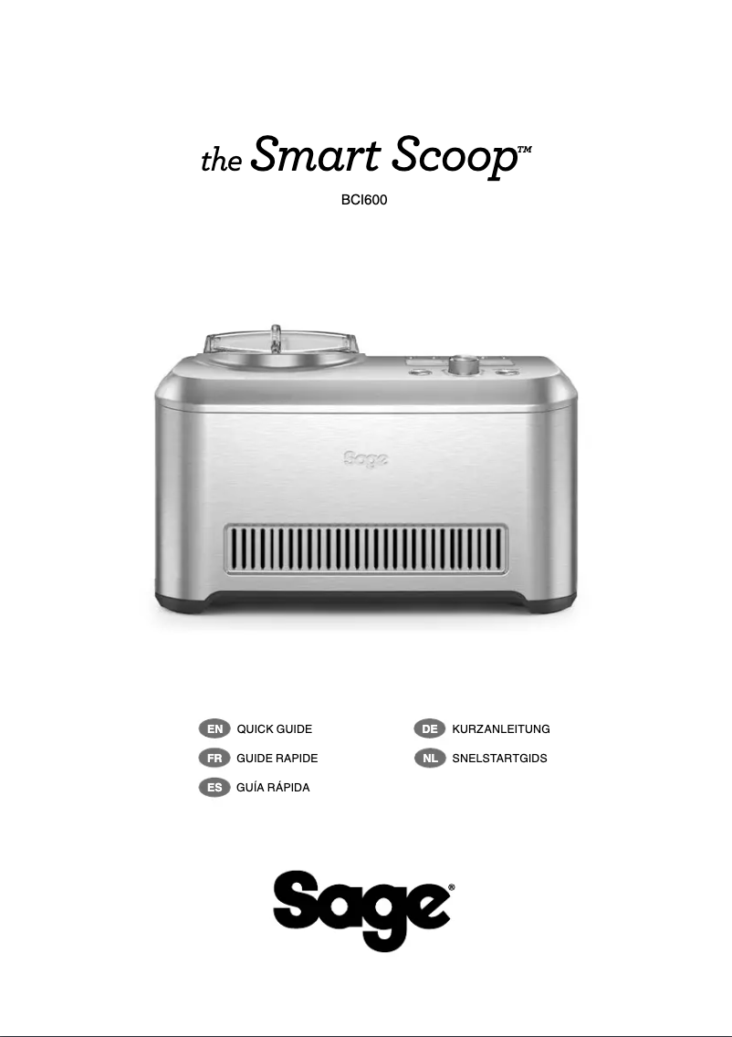 Page 1 de la notice Manuel utilisateur Sage The Smart Scoop BCI600