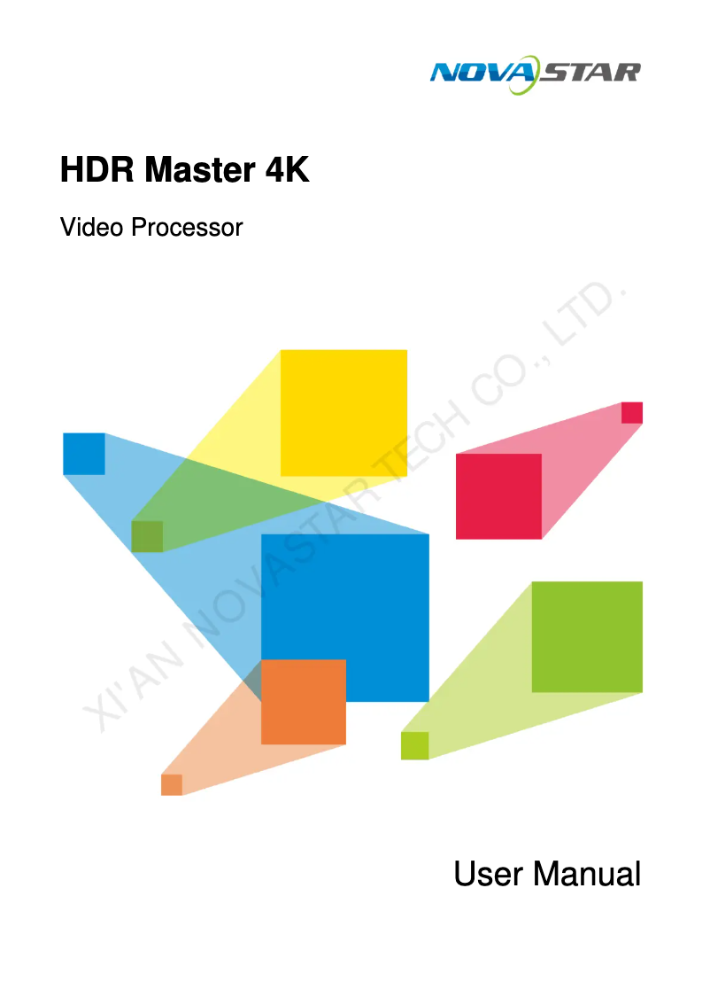 Page 1 de la notice Manuel utilisateur NovaStar HDR Master 4K