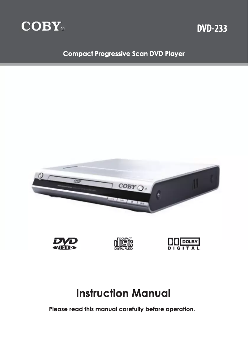 Page 1 de la notice Manuel utilisateur Coby DVD-233