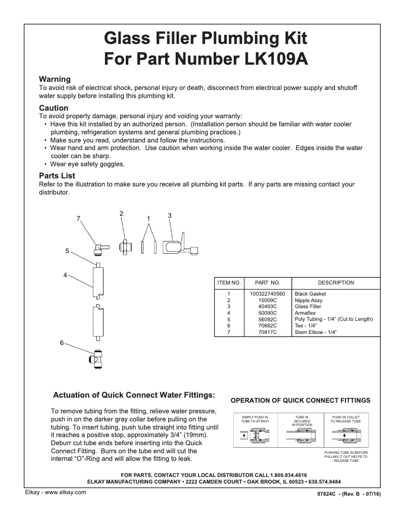 Página 1 del manual Manual de usuario Elkay LK109A