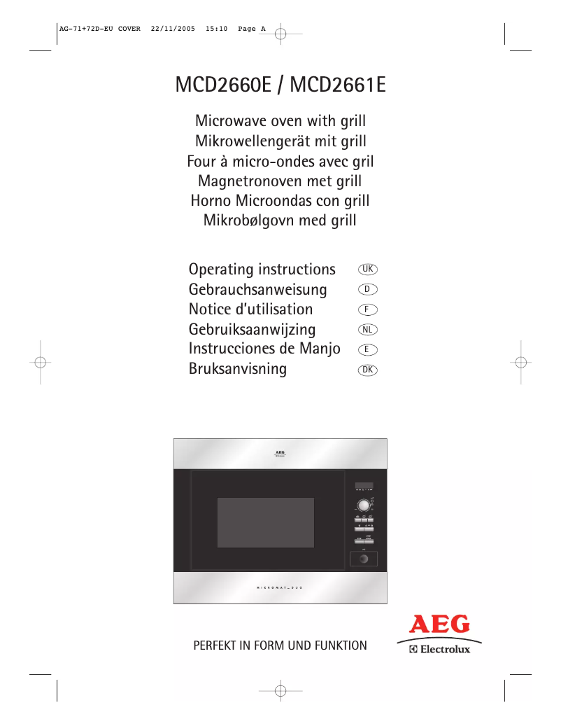 Page n°1 - Manuel utilisateur AEG-Electrolux Micromat MC 2660 EB