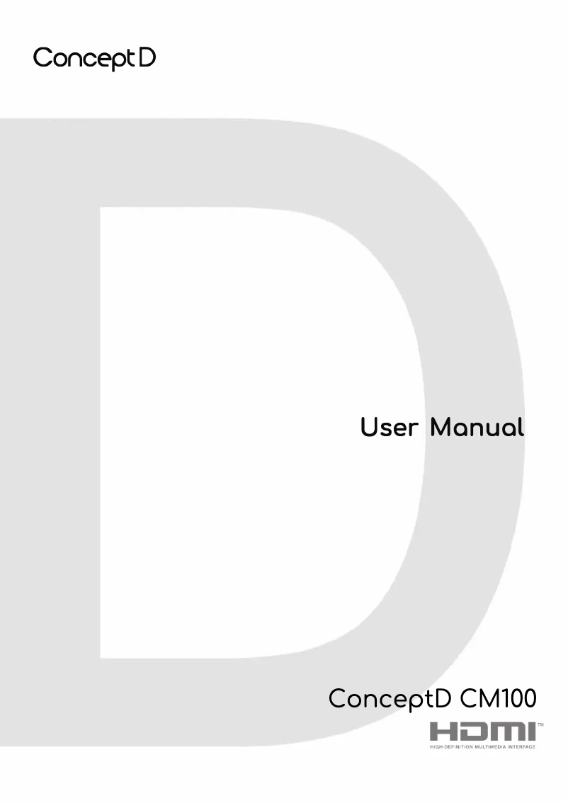 Image de la première page du manuel de l'appareil ConceptD CM100-51A