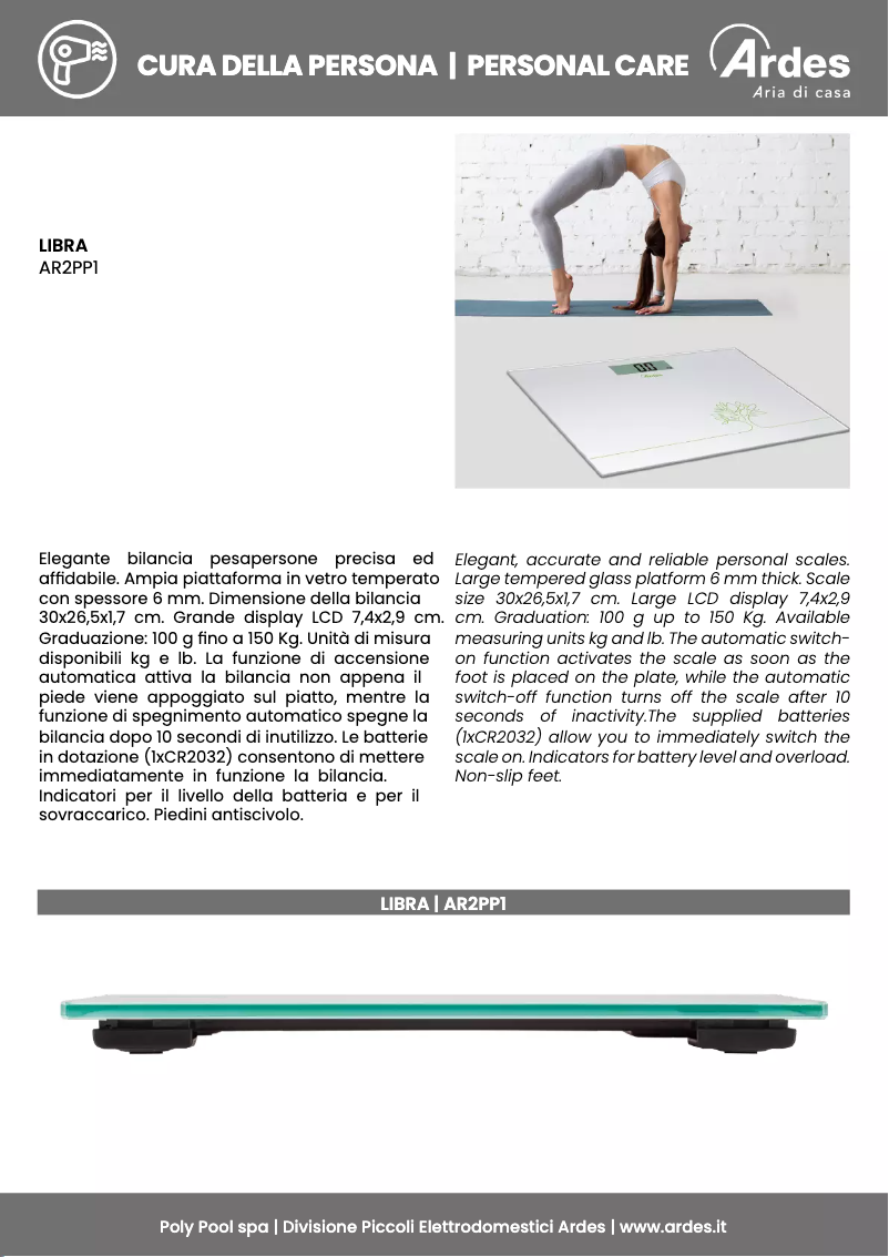 Page n°1 - Fiche technique Ardes AR2PP1