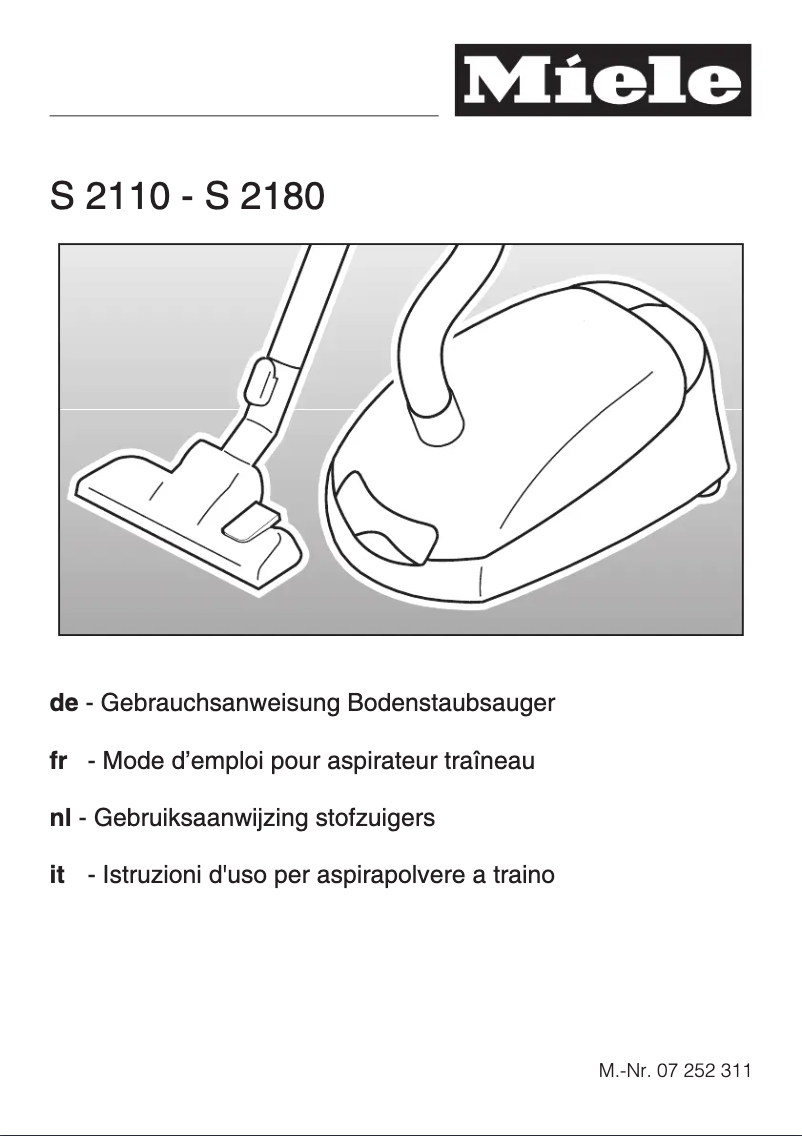 Page n°1 - Manuel utilisateur Miele S 2130