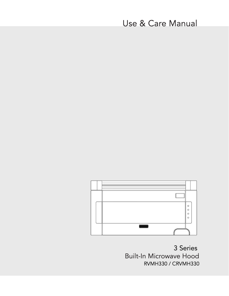 Page 1 de la notice Manuel d'utilisation et d'entretien Viking RVMH330SS