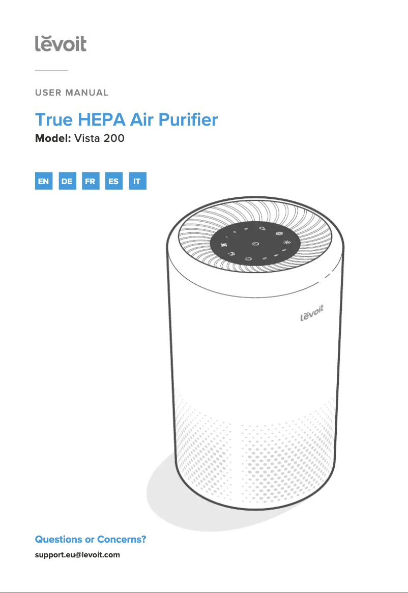 Page 1 de la notice Manuel utilisateur Levoit Vista 200