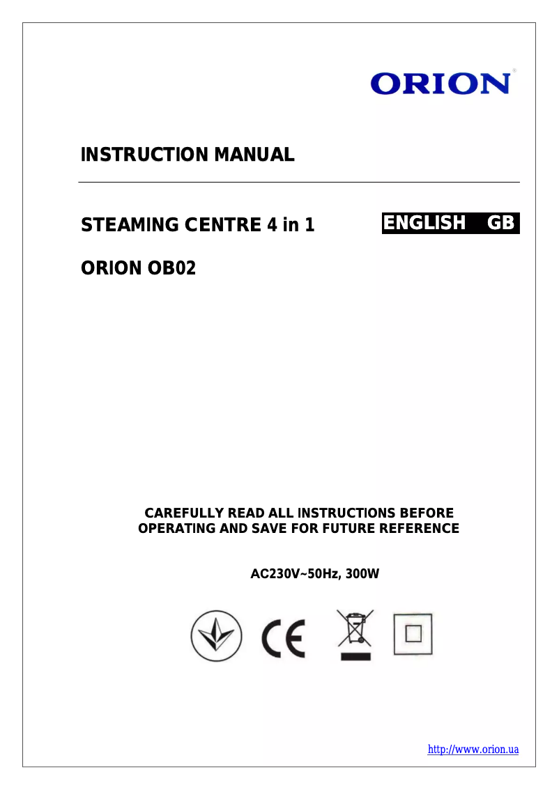 Image de la première page du manuel de l'appareil OB02