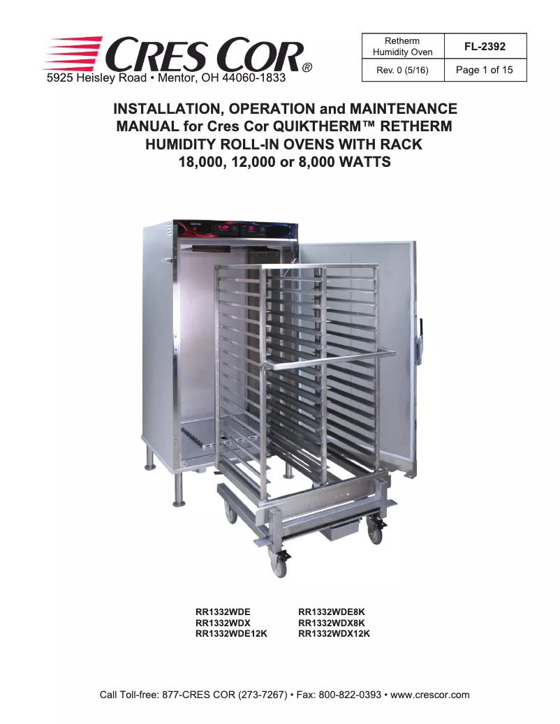 Page n°1 - Manuel utilisateur Cres Cor RR1332WDE