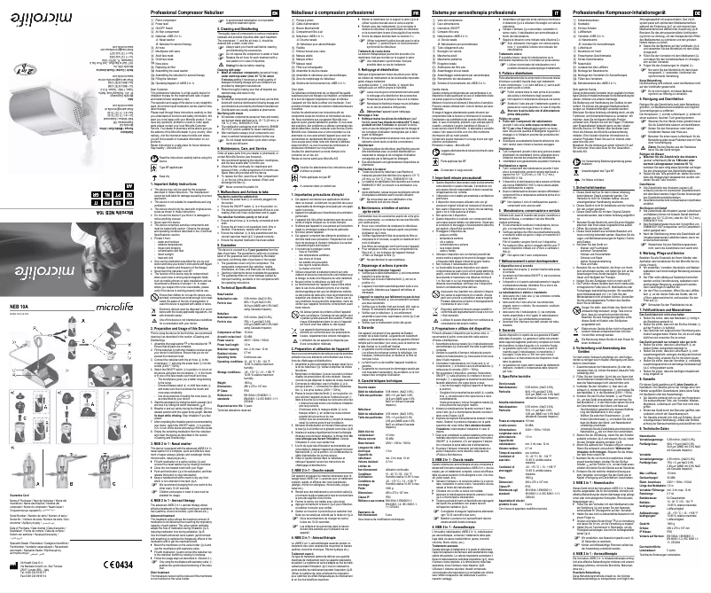 Page 1 de la notice Manuel utilisateur Microlife NEB 10A