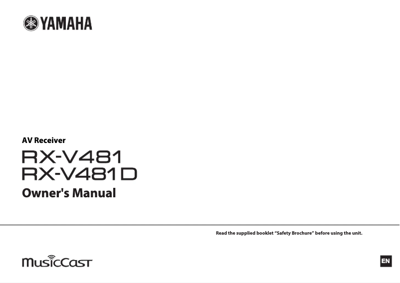 Image de la première page du manuel de l'appareil MusicCast RX-V481