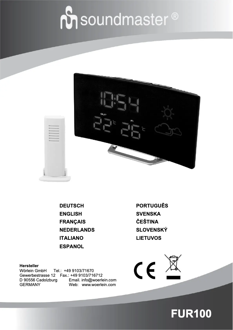 Page 1 de la notice Manuel utilisateur Soundmaster FUR100