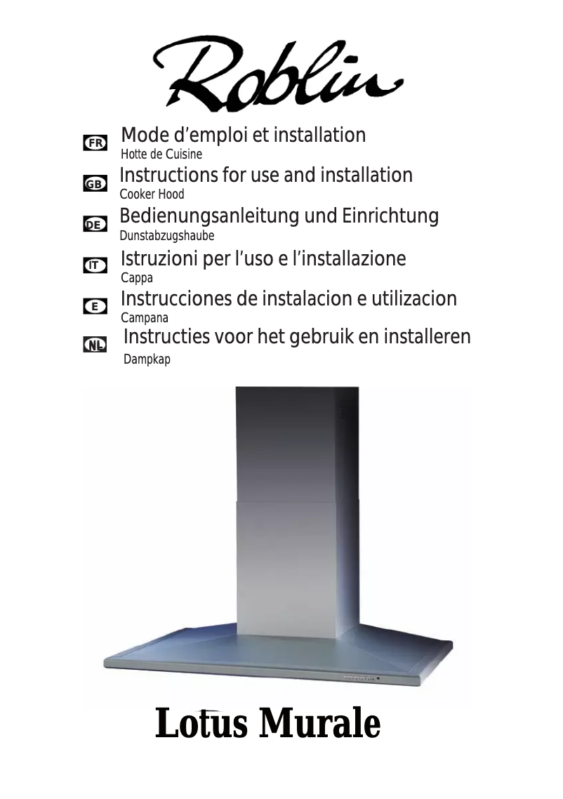 Page 1 de la notice Manuel utilisateur Roblin Lotus 1200