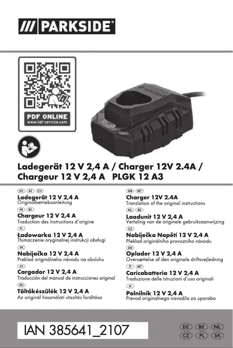 Image de la première page du manuel de l'appareil PLG 20 A1