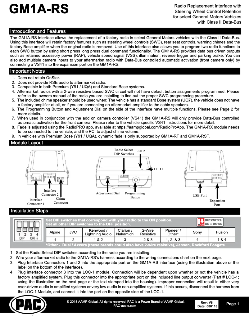 Page 1 de la notice Manuel utilisateur PAC GM1A-RS