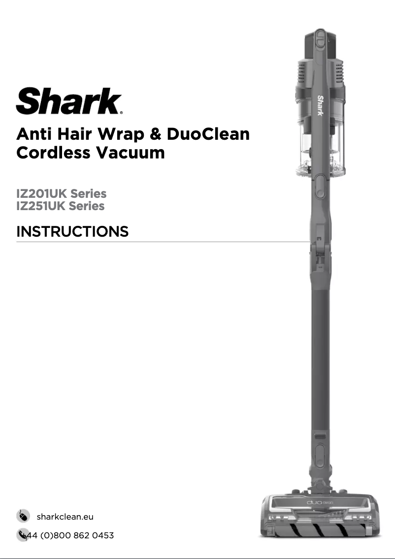 Page 1 de la notice Instructions / montage Shark IZ201UK