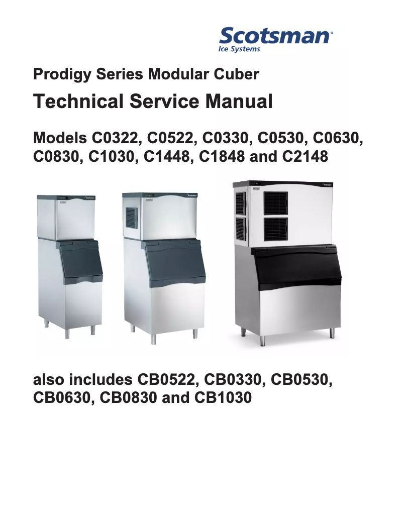Page 1 de la notice Manuel utilisateur Scotsman C0530SA-32