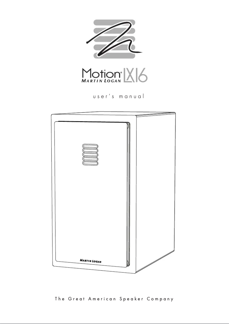 Página 1 del manual Manual de usuario Martin Logan Motion LX16