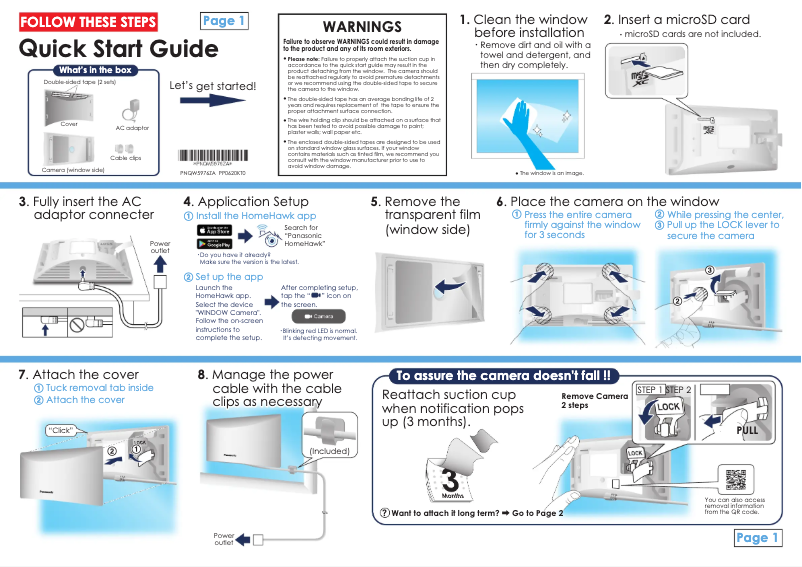 Page 1 de la notice Guide de démarrage rapide Panasonic KX-HNC500