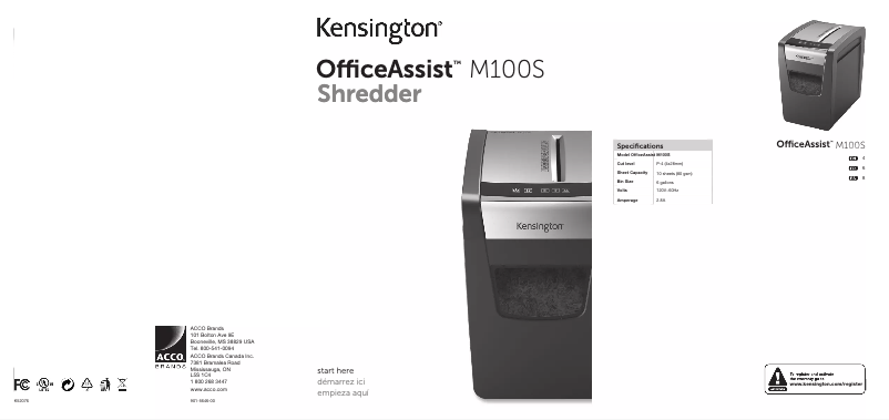 Page n°1 - Manuel utilisateur Kensington K52076AM