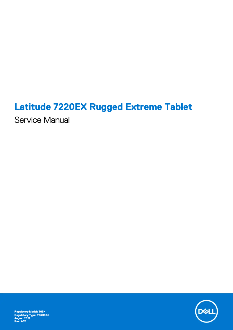 Page 1 de la notice Manuel utilisateur Dell Latitude 7220EX Rugged Extreme