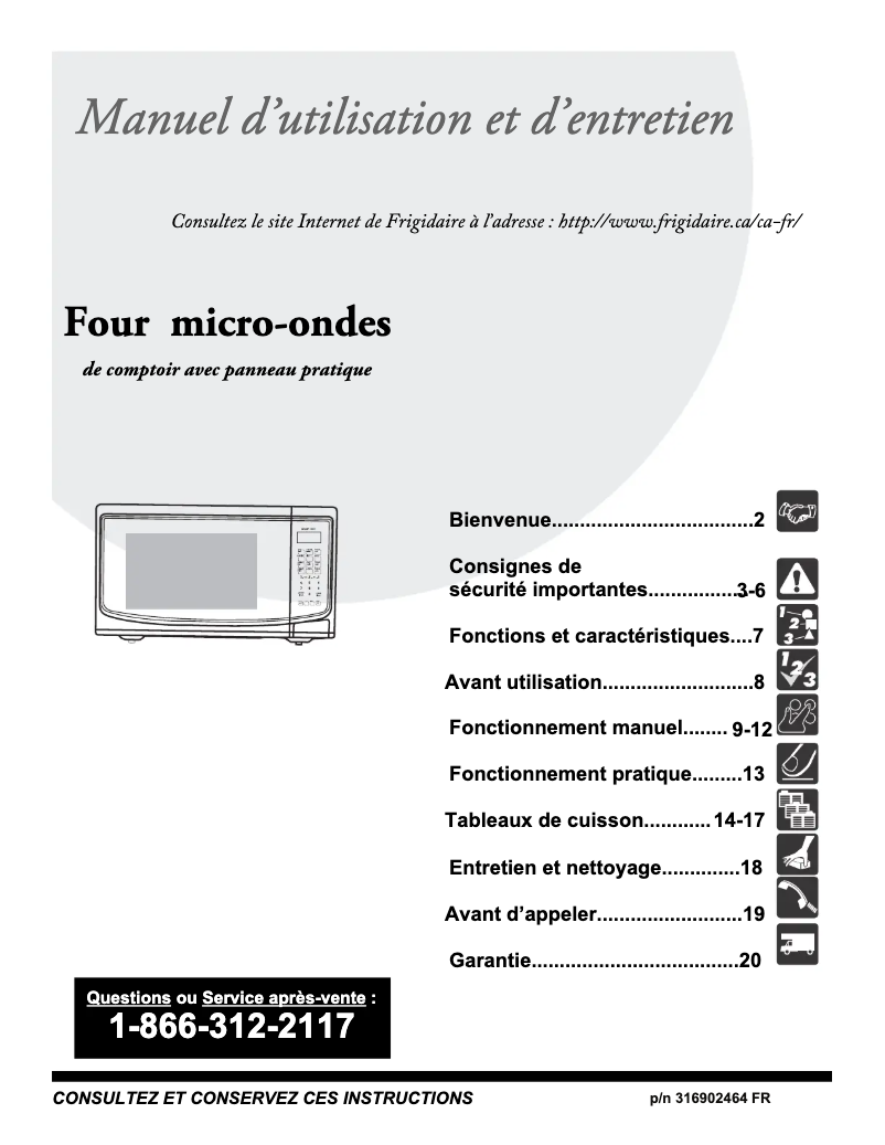 Page n°1 - Manuel utilisateur Frigidaire FFCE1431LW